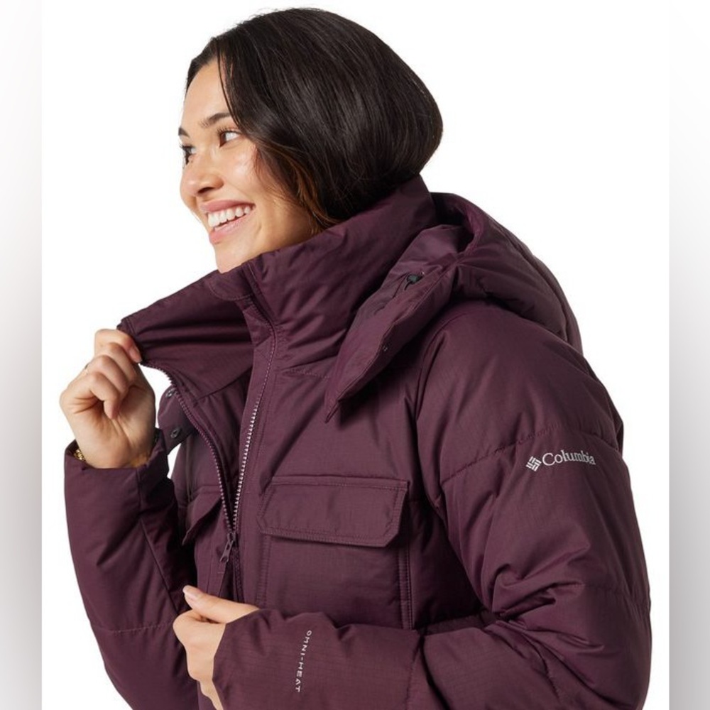 Columbia Women's Dark Red Hooded Puffer Jacket - Picture 11 of 11